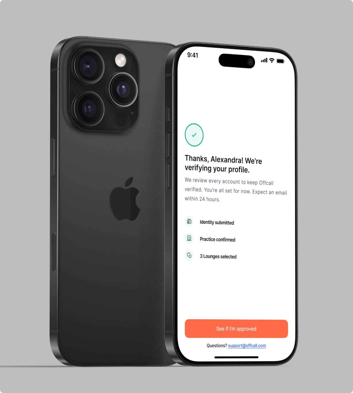 The screen after sign-up: the profile is being verified.